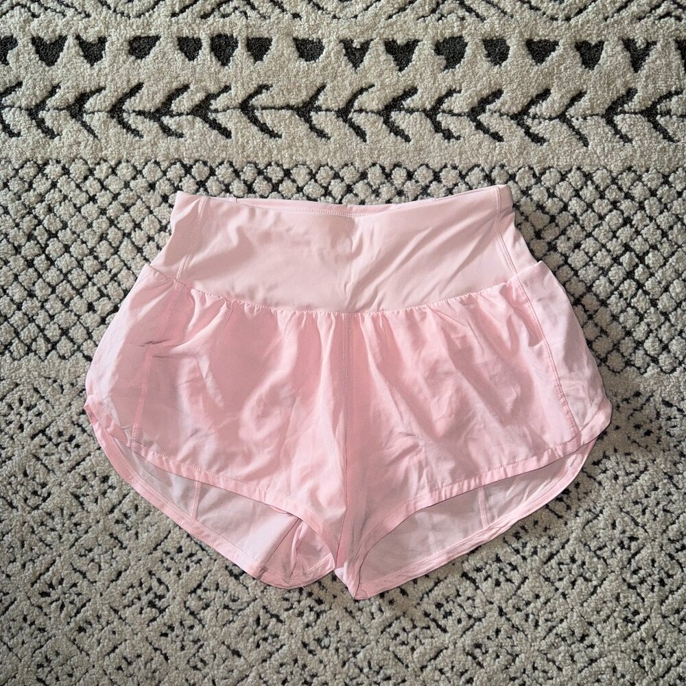 GYM Rainbow Women's High Waisted Running Shorts NWOT size Medium Pink